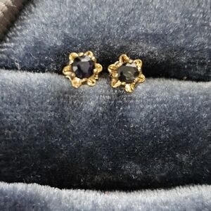 14k Spinel Yellow Gold Stud Earrings (Vintage)